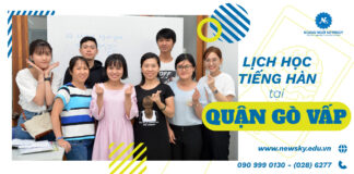Cập nhật lịch học tiếng Hàn tại quận Gò Vấp