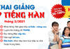 Khai giảng các khóa học tiếng Hàn vào 03/2021