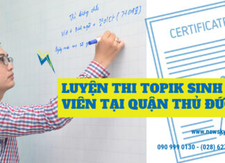 Luyện thi TOPIK sinh viên tại quận Thủ Đức