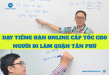 Dạy tiếng Hàn online cấp tốc cho người đi làm quận Tân Phú.