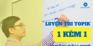 Luyện thi TOPIK 1 kèm 1 quận Tân Phú.