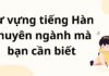 Từ vựng tiếng Hàn chuyên ngành mà bạn cần biết