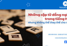 Cặp từ đồng nghĩa tiếng Hàn không thể thay thế cho nhau